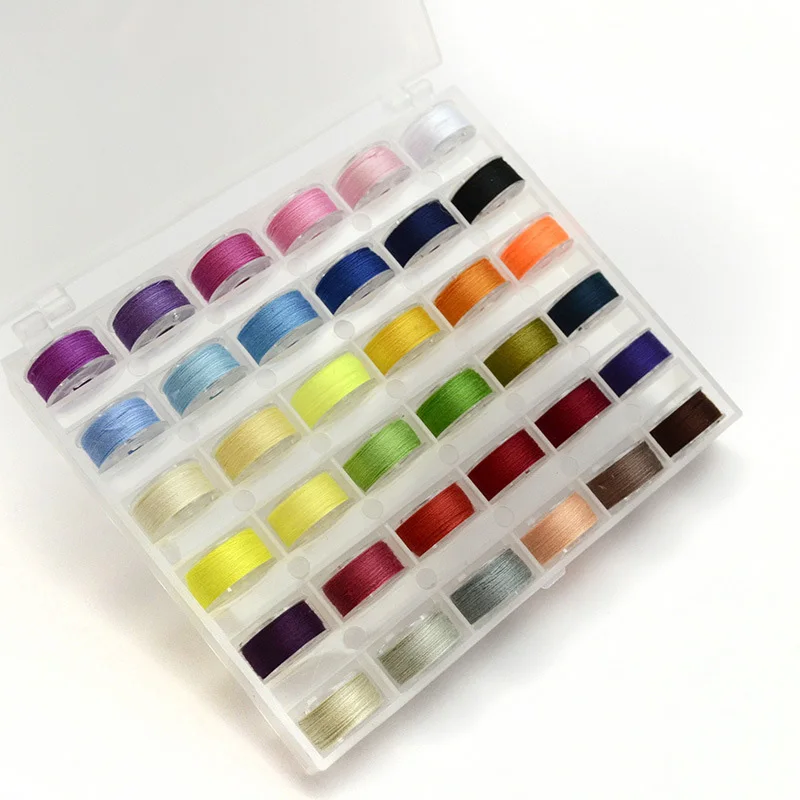 

36 Color /Box Transparent Bobbin Box With Sewing Thread DIY Household Craft Handmade Sewing Machine Material Suppliers