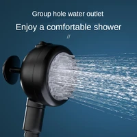 bathroom massage shower head household universal 4 point port high pressure handheld one button water stop adjustable 3 modes