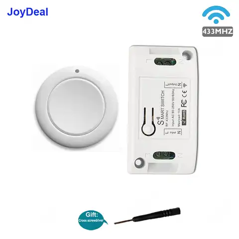 JoyDeal 433 МГц Умный дом беспроводной выключатель света RF пульт дистанционного управления AC 110 В 220 в приемник кнопка для спальни потолочный све...