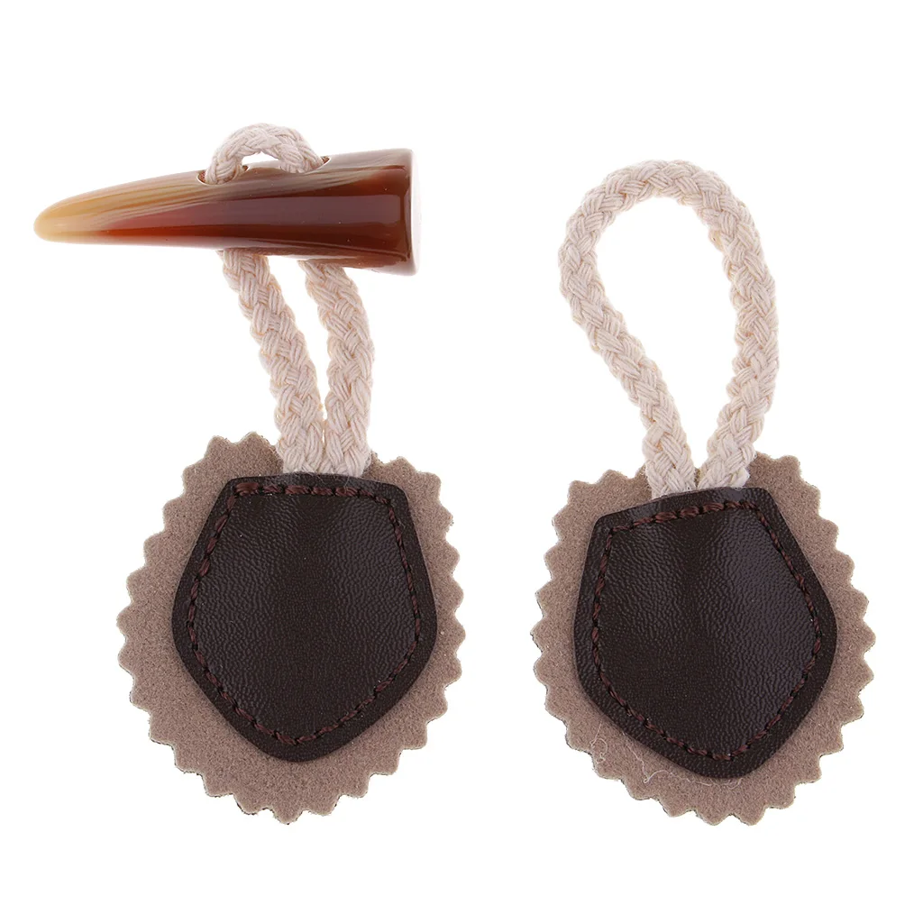 1 пара светло-коричневые кожаные оснастки кнопки переключения пальто