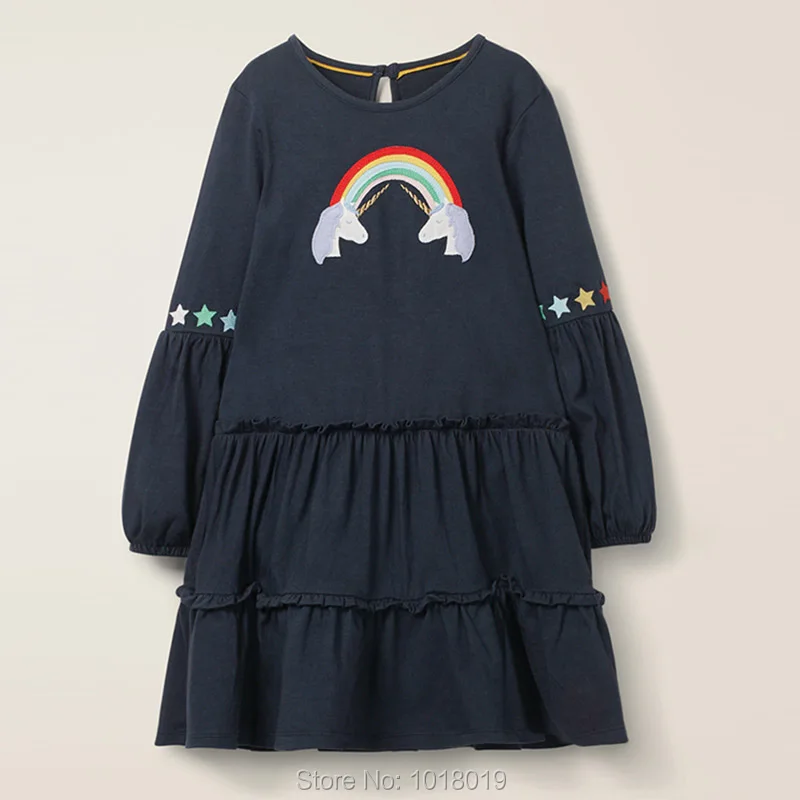 Baby Girls Dress Long Sleeve Children Clothing Girl Clothes Tops 1-7Y Spring Autumn 100% Cotton Bebe Kids Dresses Tee | Детская одежда