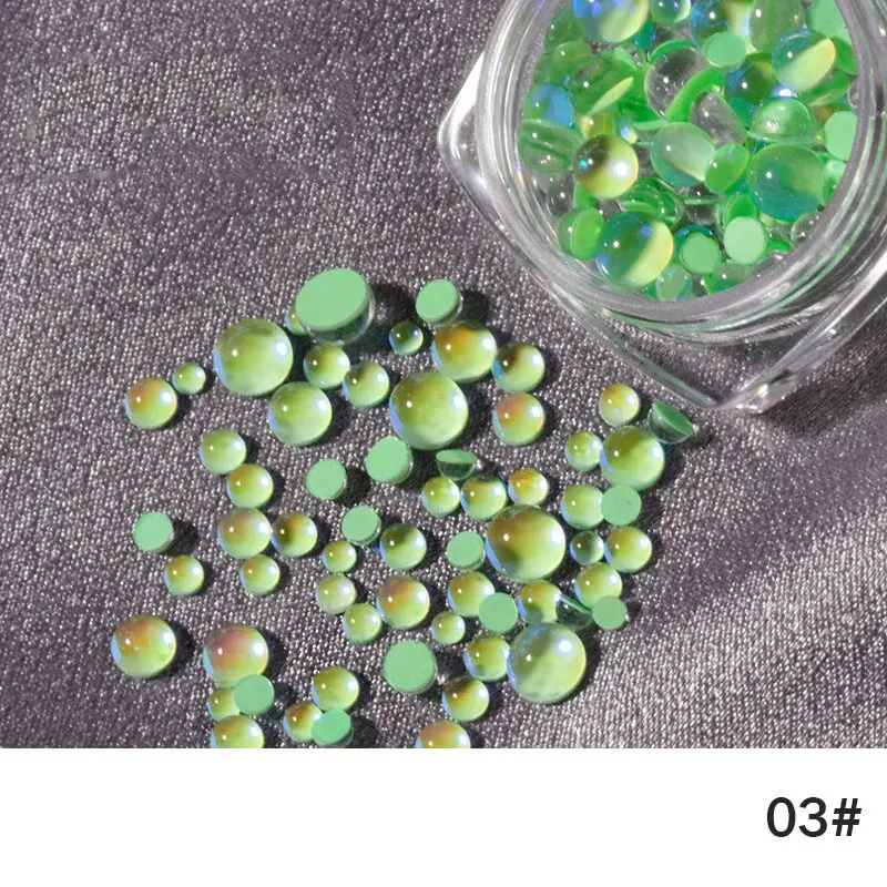 

Mermaid Manicure Nail Candy Colors Mixed Size Crystal Beads Mixed Size Flatback Stones 3D AB Nail Rhinestones DIY Decoration