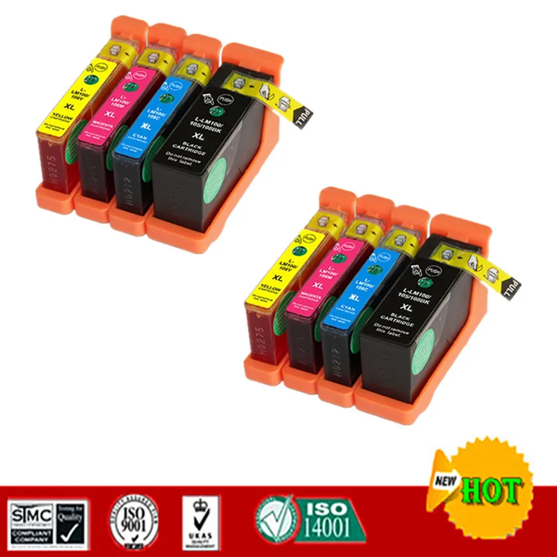 

Совместимый чернильный картридж для LM100 LM105 LM108, подходит для Lexmark S505 S605 S308 S408 S508 S608 PRO205 705 707 709 и т. д.