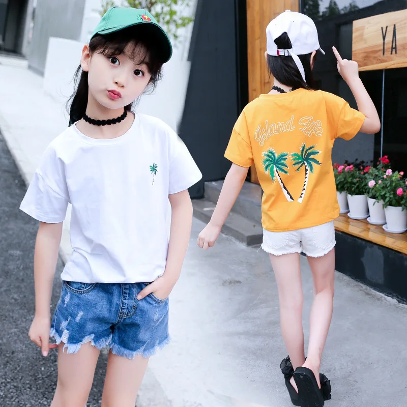 

Girls' short-sleeved T-shirt 2021 new summer children's children's t-shirt pullover