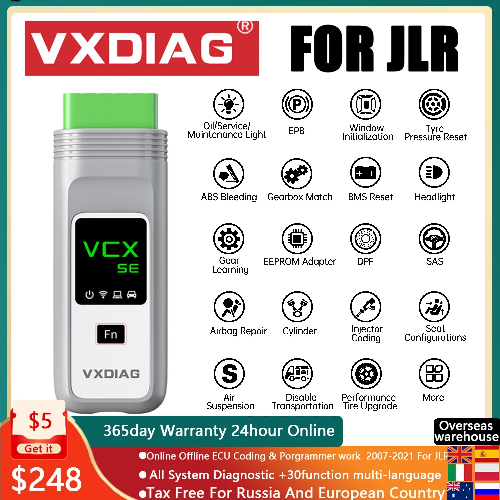 

VXDIAG VCX SE диагностический инструмент для JLR для Jaguar и Land Rover автомобиль OBD2 диагностический инструмент вся система ECU кодирование программист к...