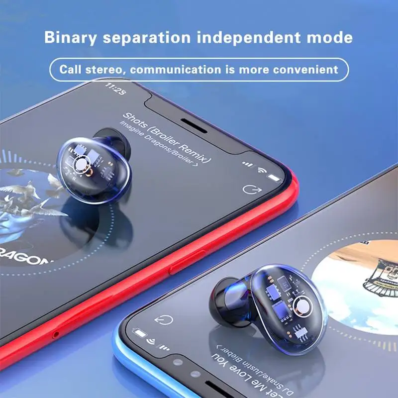 Bakeey X7 TWS Беспроводные bluetooth 5,0 наушники HiFi бас активный шумоподавление сенсорное управление прозрачные наушники с микрофоном