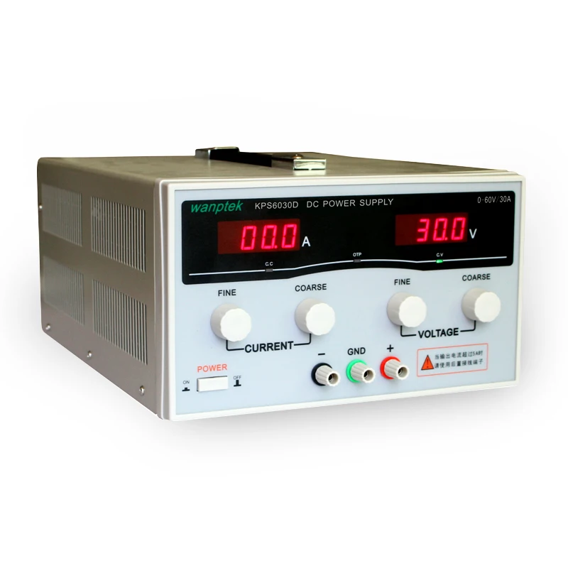 2 PCS Wanptek KPS6030D High precision Power Adjustable LED Dual Display Switching DC power supply 220V 60V/30A |
