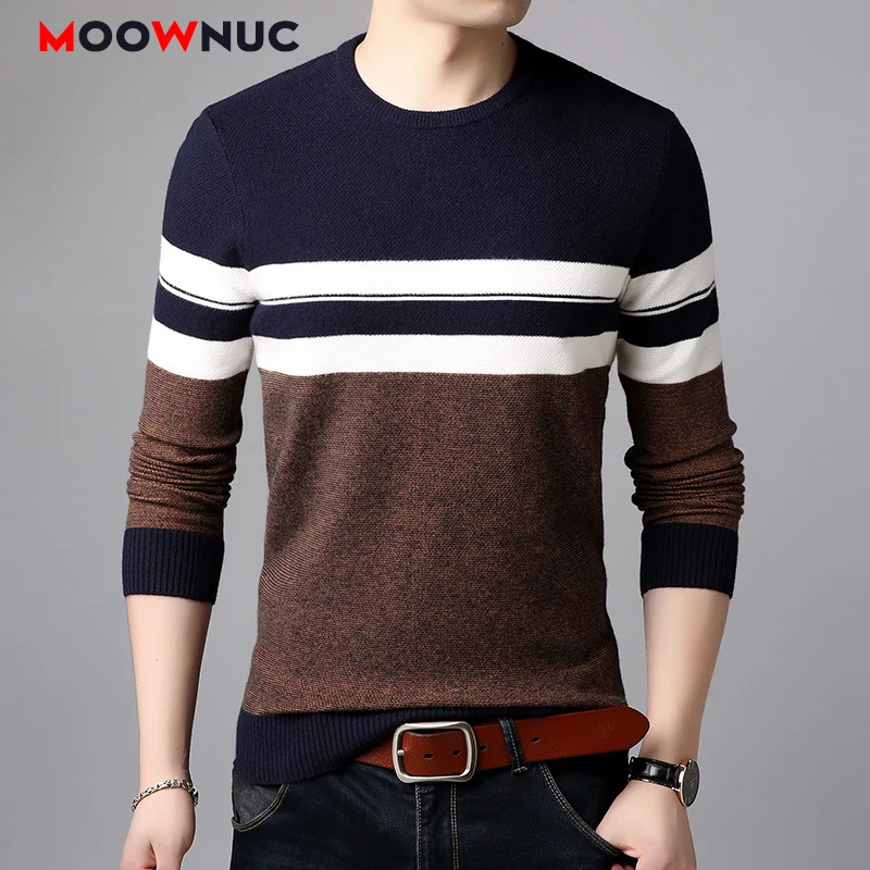 Модная мужская одежда Homme пуловер свитера весна Смарт Повседневный полосатый
