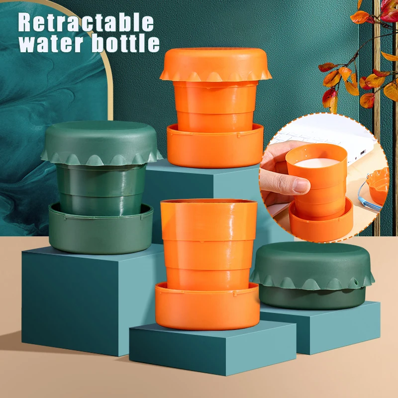 

270ML Collapsible Travel Cup Plastic Folding Camping Cup with Lids Expandable Drinking Cup Set Portable B2Cshop