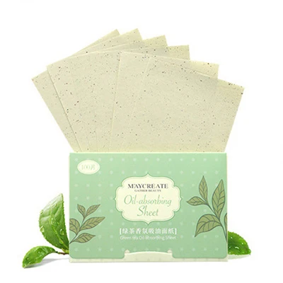 Green Tea 100 шт. фильтровальная бумага для лица, салфетки для контроля масла, зеленый чай, поглощающие лист, очищающее средство для лица, масляная бумага, располая Матирующая ткань для лица - Количество: Green Tea