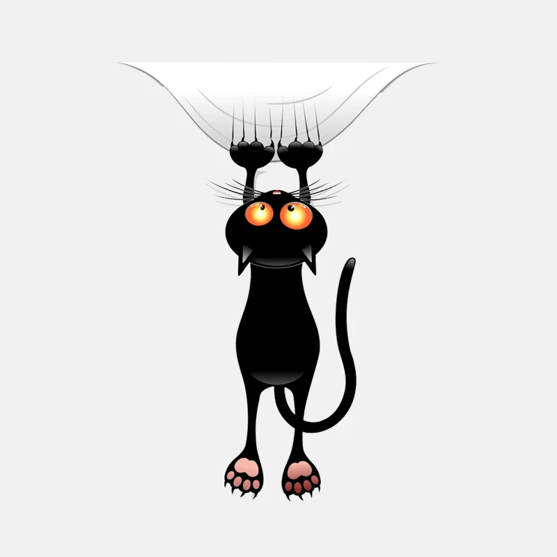 

Car Sticker Window Decoration Black Cat Catches Down Decal PVC,12CM*16CM