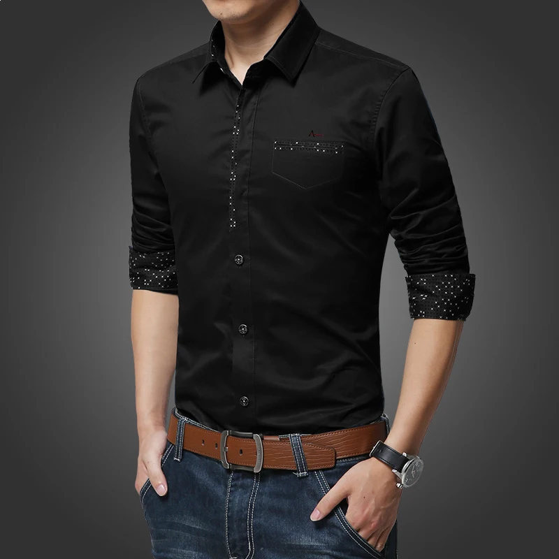 2021 Reserva Aramy new men's shirt printing cardigan slim long-sleeved social casual top embroidered high-quality shirt