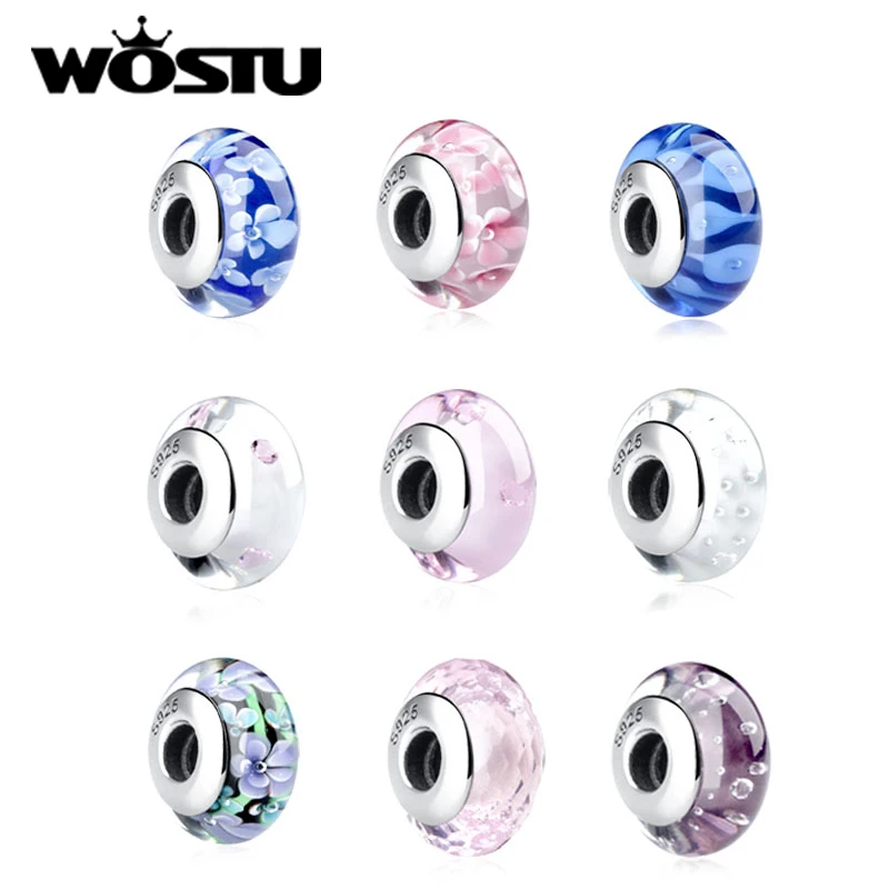 9 видов стилей высококачественные бусины из стерлингового серебра с розовым