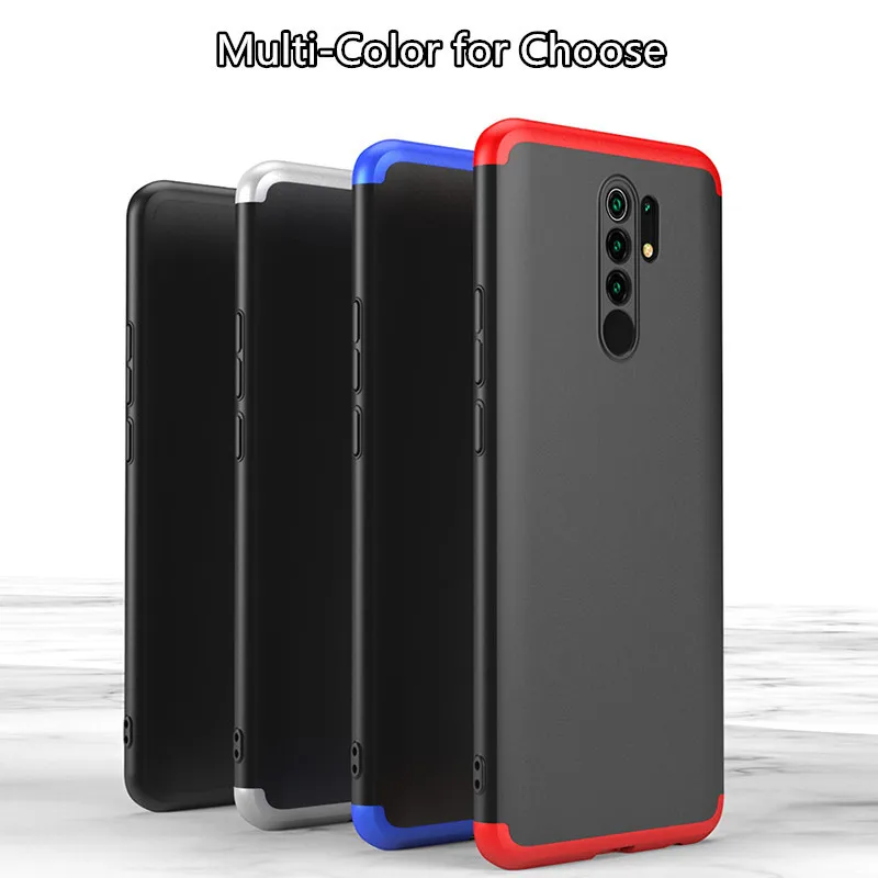 

Luxury 3 IN 1 PC Matte Shockproof Case For Redmi 9s 9A 9C Protective Cover For Redmi Note 9 Pro Max 9 Hard Back Cover
