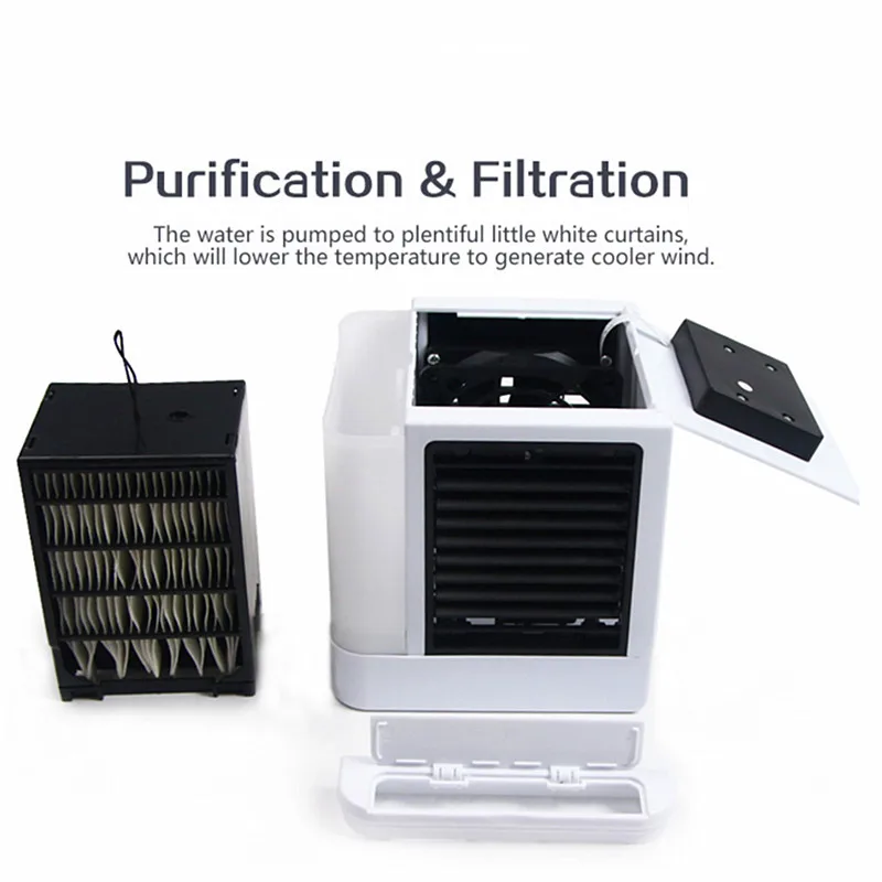 Светодиодный мини-кондиционер Arctic Air personal space cooler, портативный Настольный вентилятор, небольшой кондиционер, увлажнитель воздуха, комнатное охлаждение