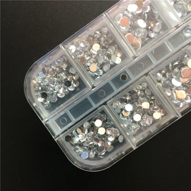 

12 Cases AB Crystal Nail Art Decoration Mini Glitter Colors Diamond Pearl Mini Rhinestones Manicure Nail Art Decoration