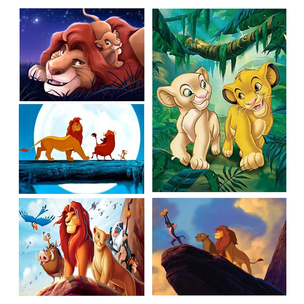 

Алмазная вышивка Disney 5D «сделай сам», Набор для вышивки крестиком с мультяшным изображением короля льва, мозаика Стразы, домашний декор, рожд...