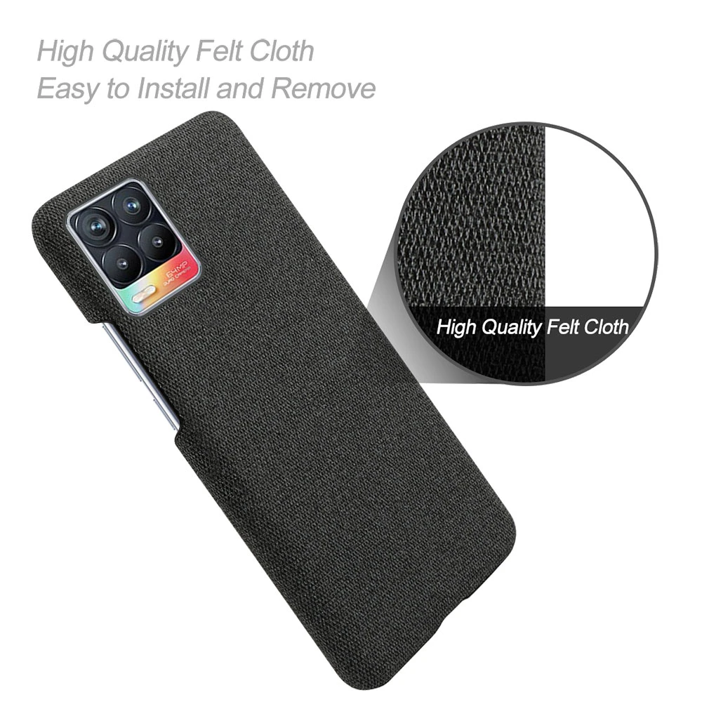 luxury cloth leather shell for oppo realme 8 case slim hard pc phone cover for oppo realme 8 pro 6 4 2021 realme8 8procapafunda free global shipping