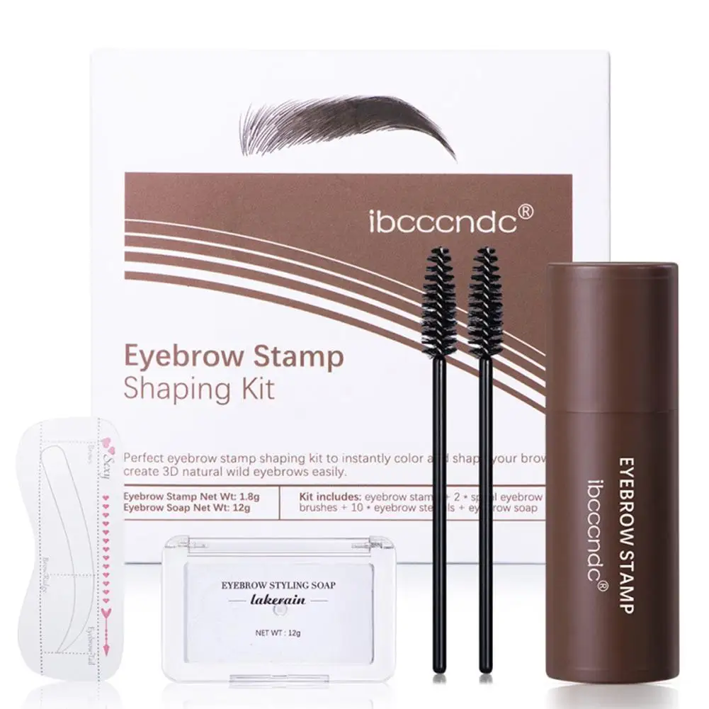 1 Set Eyebrow Brow Stamp Kit Gel Eye With 10 Reusable Stencils Brushes Q7o0 | Красота и здоровье