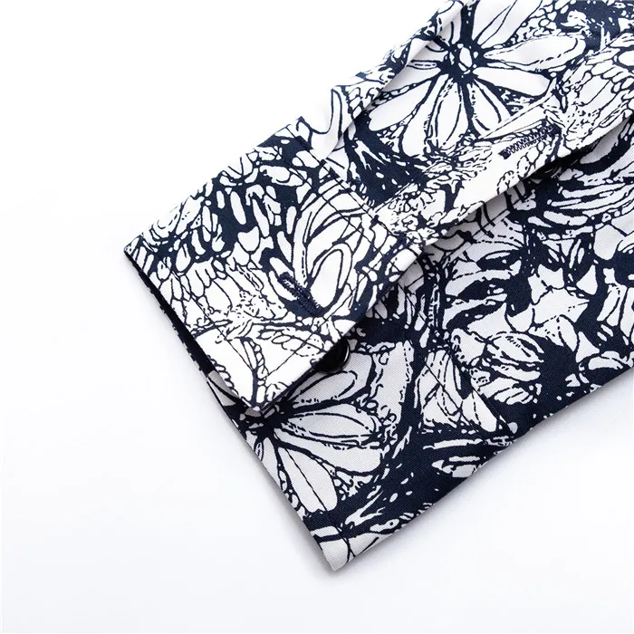 Рубашка мужская с цветочным принтом гавайская Хлопковая сорочка длинным рукавом