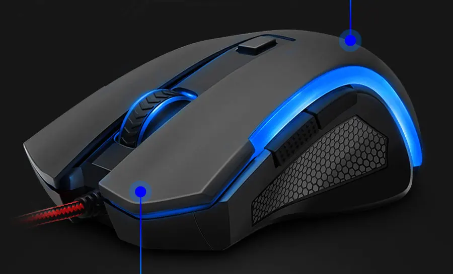 Redragon nothesaur M606 USB Проводная игровая компьютерная мышь 3200 dpi 6 кнопок 7 цветов с подсветкой рефлон колодки Эргономичный для PC Gamer