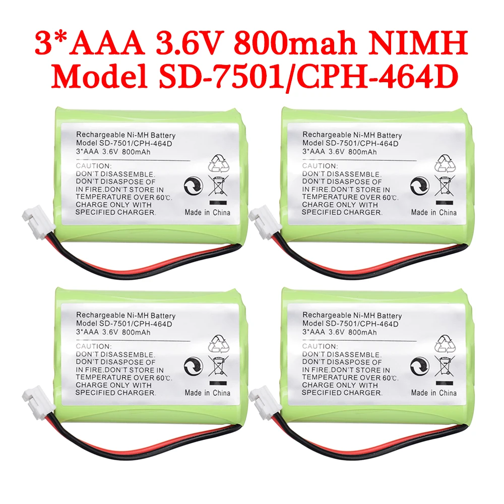 

3,6 V 800mAh ni-mh аккумуляторная батарея для телефона Motorola SD-7501 V-Tech 89-1323-00-00 AT & T Lucent 27910 CPH-464D 3,6 V 3 * AAA