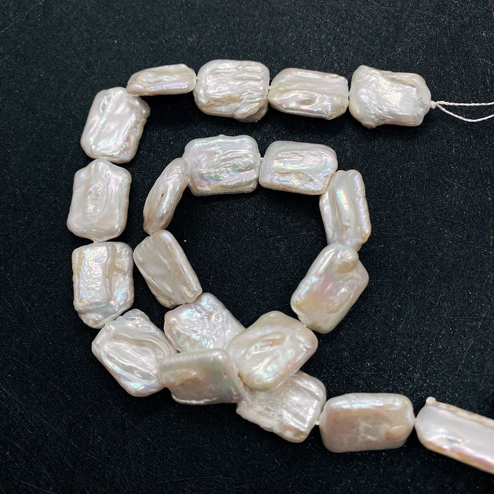 Белый натуральный пресноводный жемчуг плоский квадратный Большой для