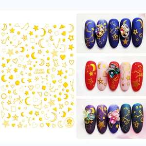 Красочные стикеры 3D на ногти Nail Art Переводные снежинки дизайн золото наклейка Дизайн ногтей Стикеры инструменты XF6231
