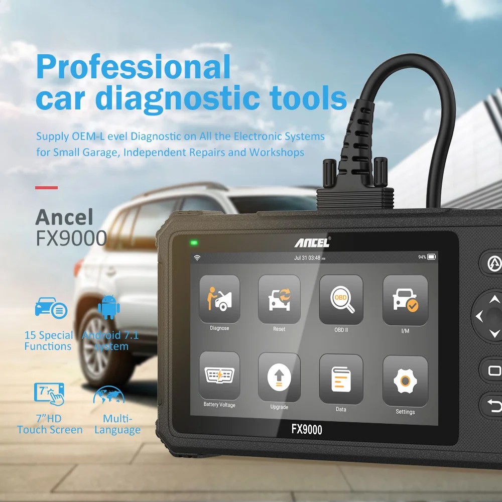 Ancel FX9000 OBD2 сканер полная система с сбросом масла ABS SRS EPB SAS DPF TMPS IMMO функции WIFI