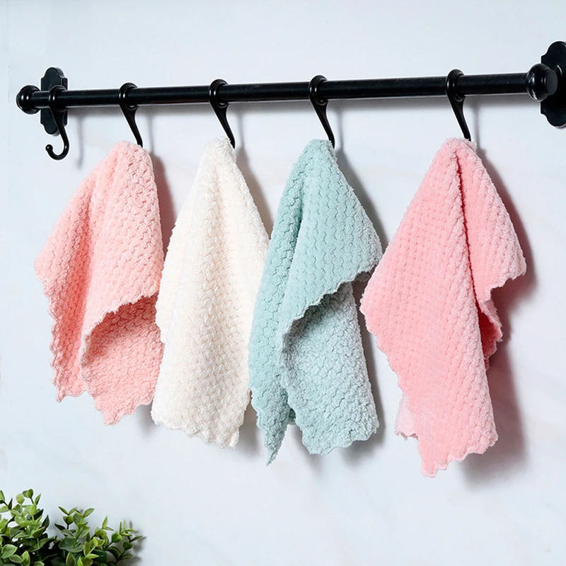 Kitchen Anti-grease Wiping Rags Dish Towel Absorbent Table Towels Household Dishwashing Scouring Pad Glass Window Cleaning Cloth | Дом и сад