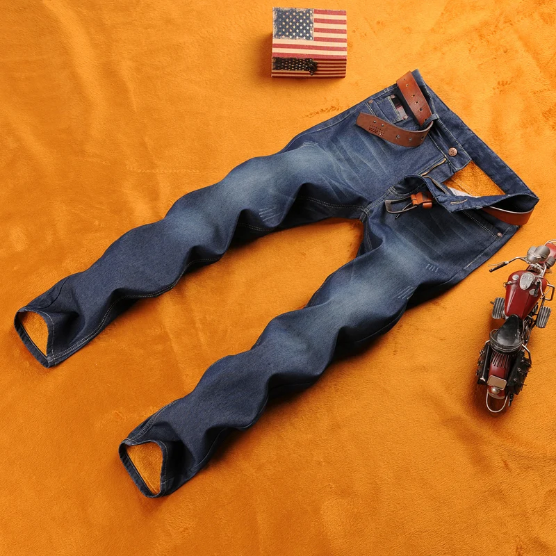 Прямые Плюс вельветовые джинсы толстые теплые мужские брюки бархатные зимние