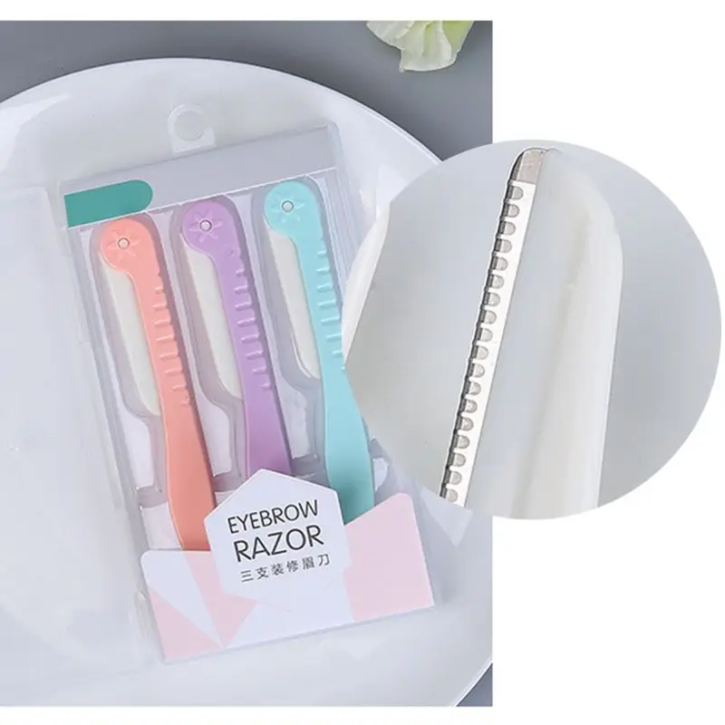 3 шт. триммер для бровей Бритва Лица Портативные лезвия Нож удаления волос набор
