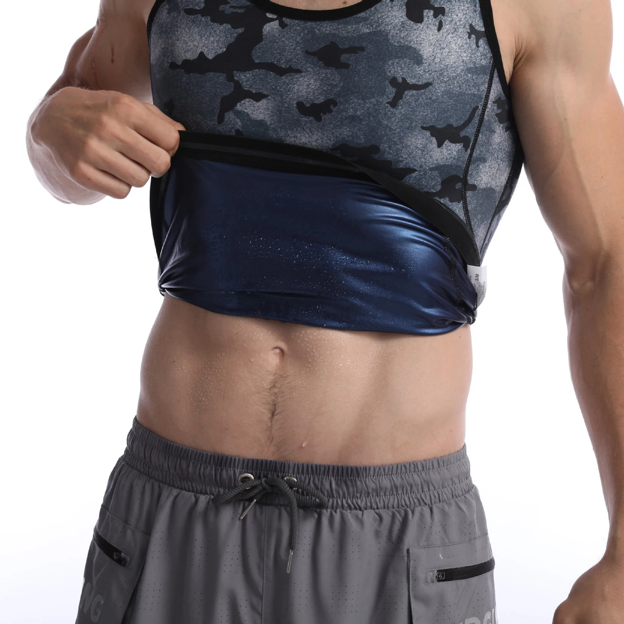 Sauna Heat Trapping Vest for Men Weight Loss Shirt Men's Premium Slimming Polymer Workout Sweat Tank Top