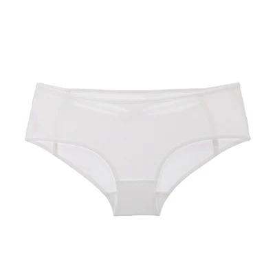 Однотонные бесшовные трусики женское нижнее белье Icey Feel Low-Rise открытые хлопковые промежности сексуальные трусики армейский зеленый - Цвет: Белый