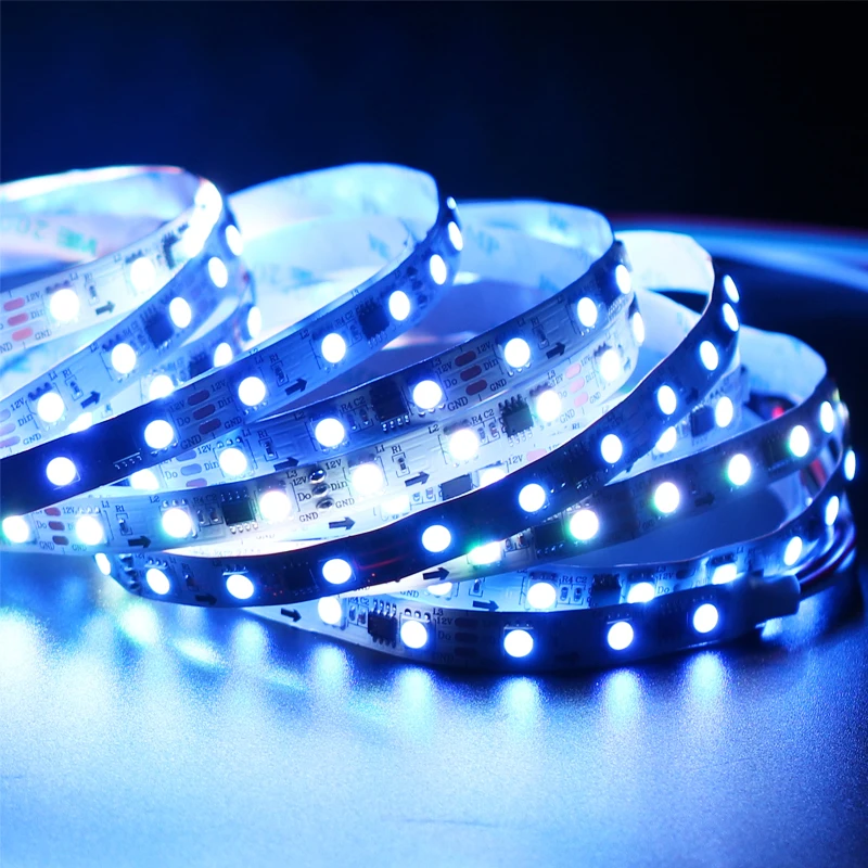 5 м/рулон DC12V ws2811 2811 ic 5050 SMD rgb полоса Адресуемая 30/60 светодиодов/m IP30/IP65/IP67