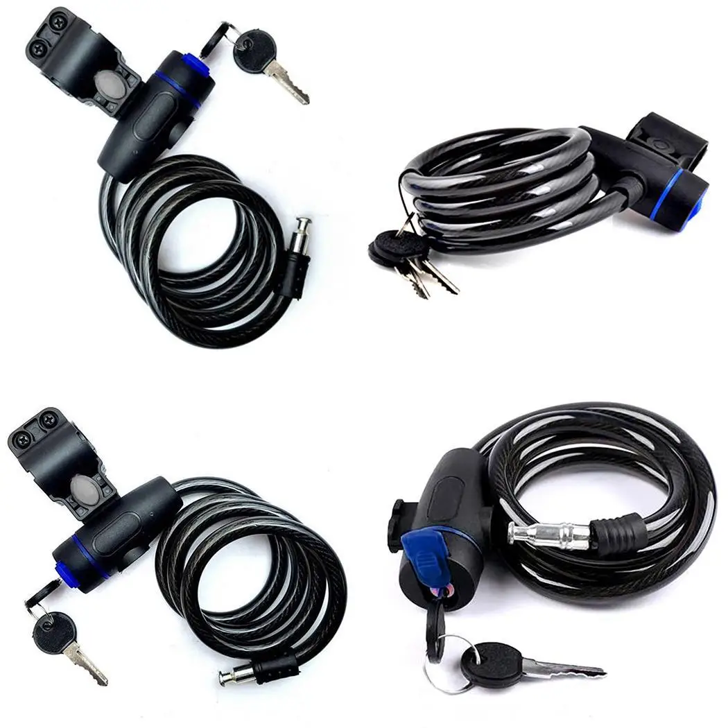 

Universal Anti-Theft Bicycle Bike Lock Stainless Steel Cable Coil For Castle Motorcycle Cycle MTB Bike Security Lock with 2 Key