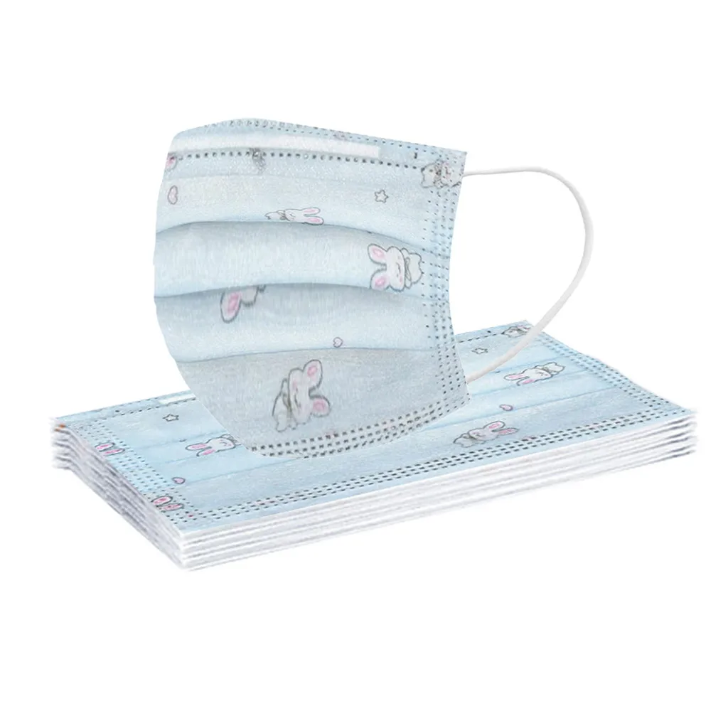 10 шт. детские одноразовые Защитная маска для лица девочек Kawaii с принтом милого