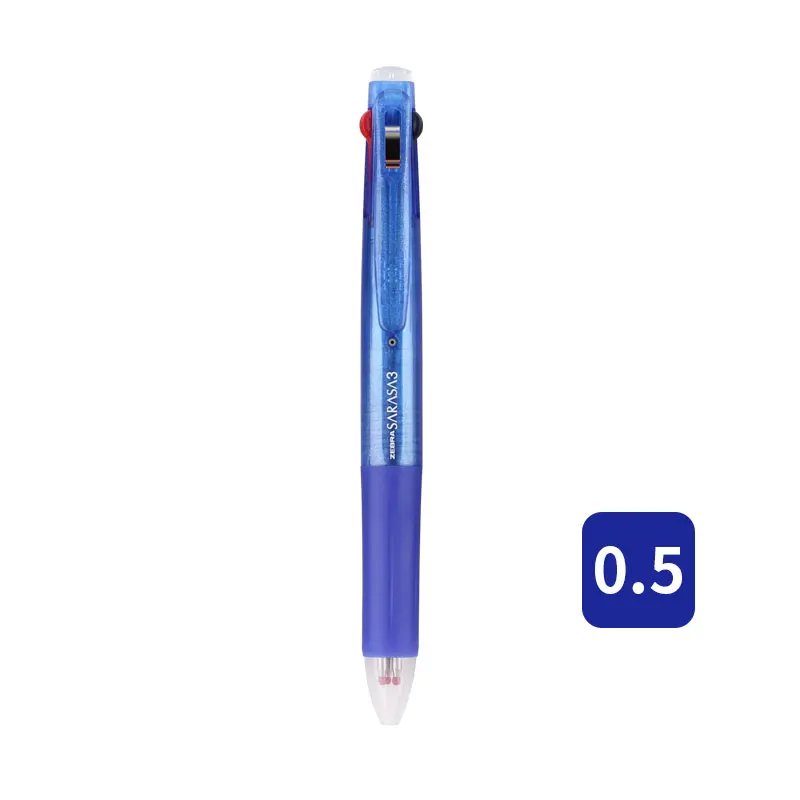 Transparent blue1Pcs Zebra Sarasa гелевая ручка J3J2 три цвета 0,5 мм многофункциональная школьная Ручка черный/синий/красный чернила сменная Канцелярия 1 шт - Цвет: Transparent blue1Pcs