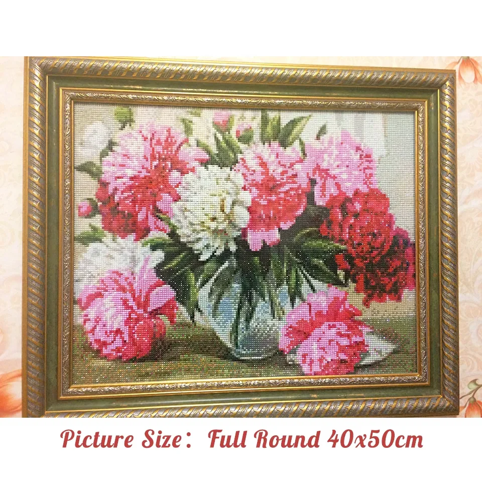 Evershine Full Square Round Diamond Embroidery Flower Cross Stitch Painting Peony Rhinestones Pictures Handicrafts Gift - купить по