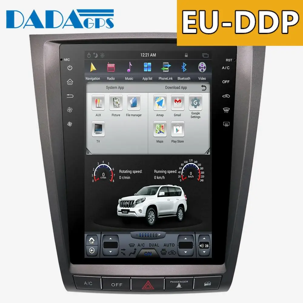 

12.1"Tesla style IPS Screen Android 6.0 For lexus GS GS300 GS350 GS450 GS460 2004-2011 Radio GPS Map Navigation No DVD Player