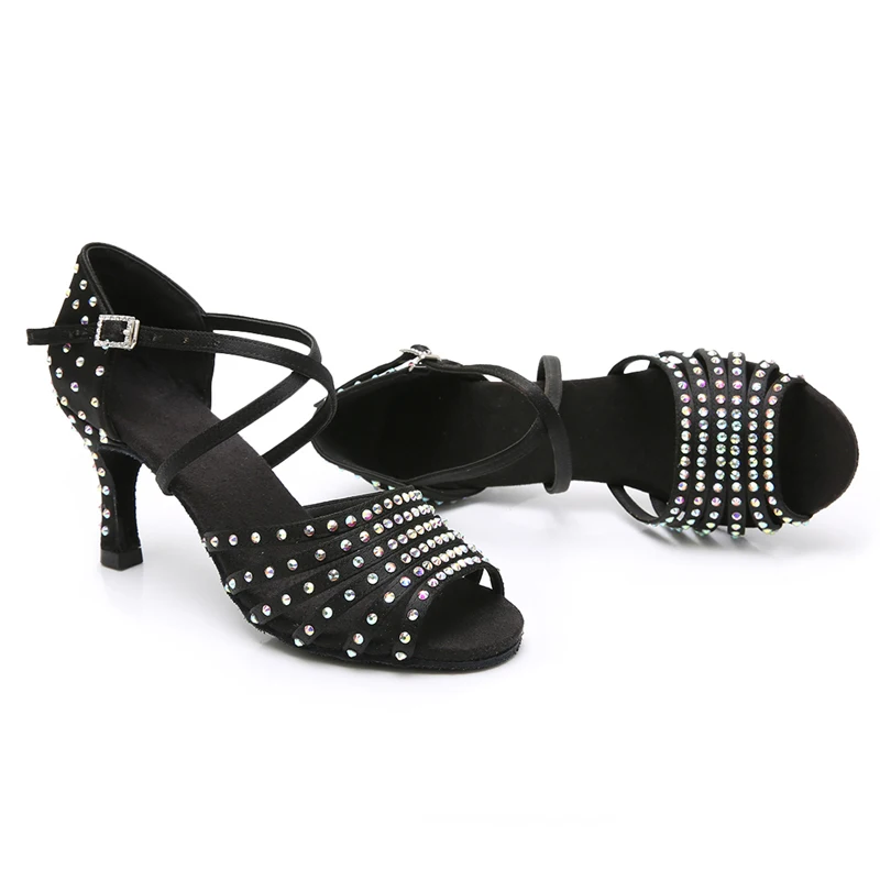 Оптовая продажа женская обувь для бальных танцев латинских Профессиональная