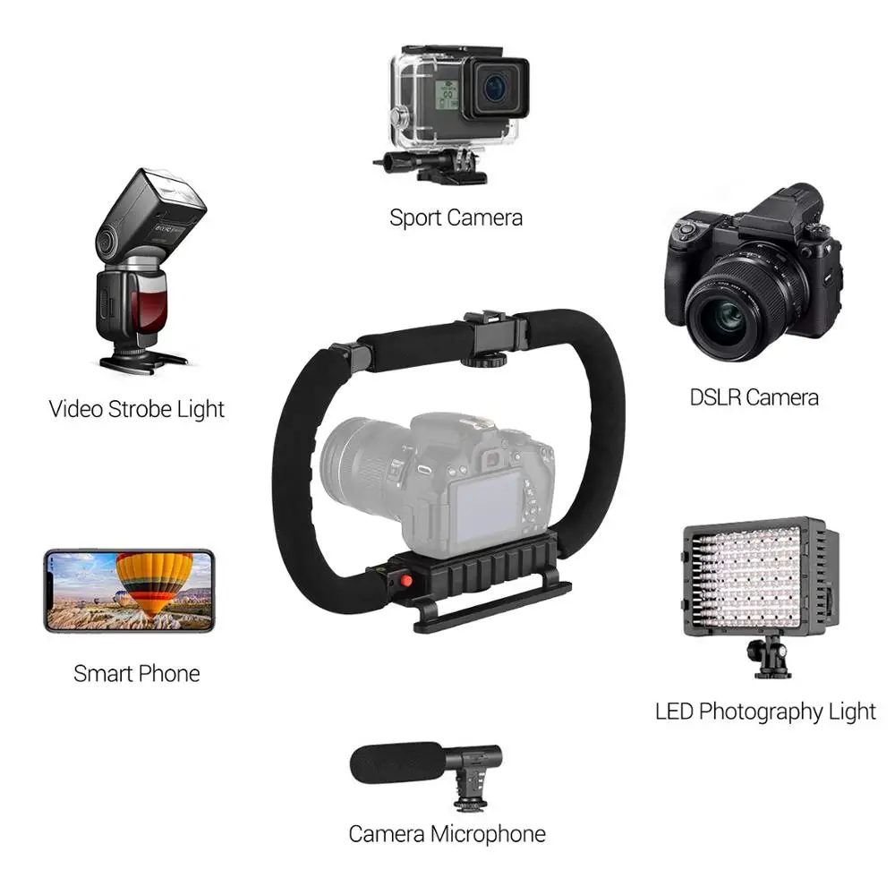 Action Stabilizer Grip Flash Bracket Holder Handle Professional Video Accessories for DSLR DV Camera Camcorder Smartphones | Электроника