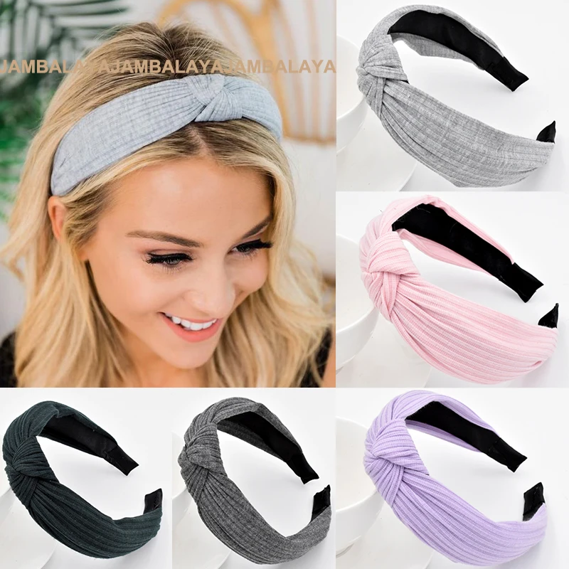 

Women Top Knot Headband Hair Bands Headdress Solid Color Cloth Bezel Girls Hairband Hair Hoop Girls Headwear Hair Accessorie