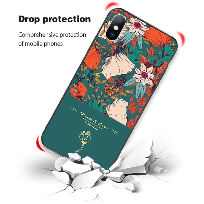 Lovebay элегантные розовые чехлы для телефонов с изображением цветов iPhone 11Pro Max X XR Xs