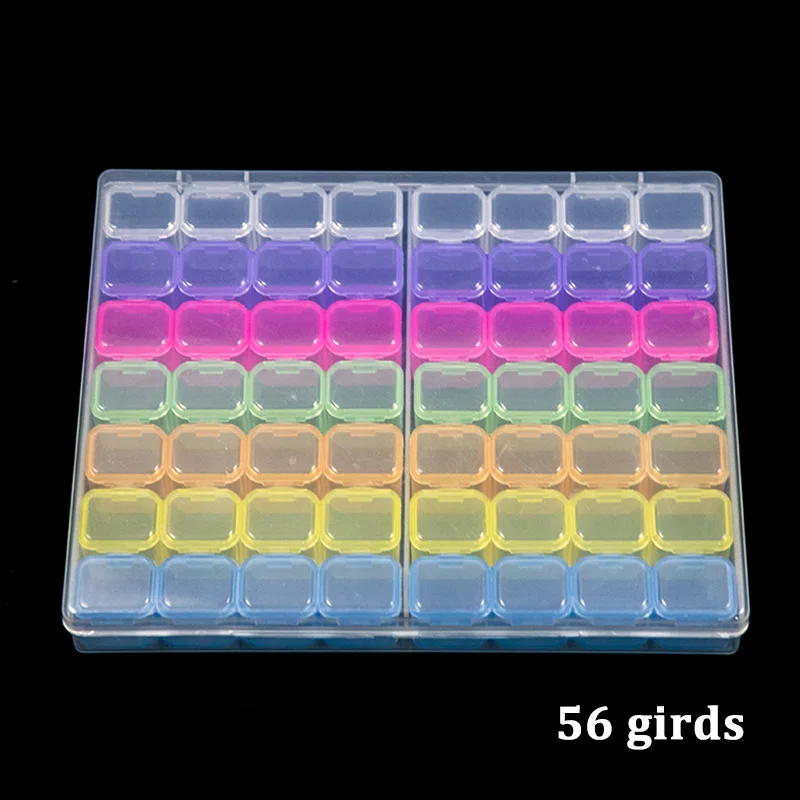 56girds-colorful 6/8/28 Алмазная вышивка решетки Daimond роспись набор для начинающих аксессуары Box Вышивка крестом случаи Организатор diamant х - Цвет: 56girds-colorful