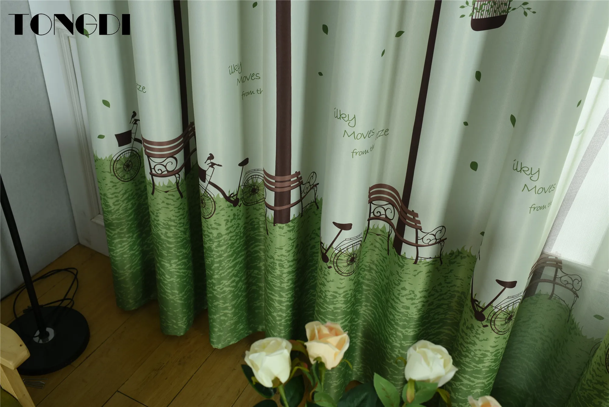 TONGDI светонепроницаемые шторы пасторальный парк искусственное украшение для