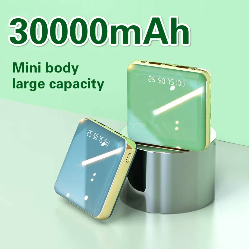 30000mAh мини банк силы быстрое зарядное устройство LCD Тип C двойной USB повербанк