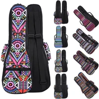 national customs 21 23 26 inch double strap hand folk canvas ukulele carry bag cotton padded case for ukulele guitar accessories