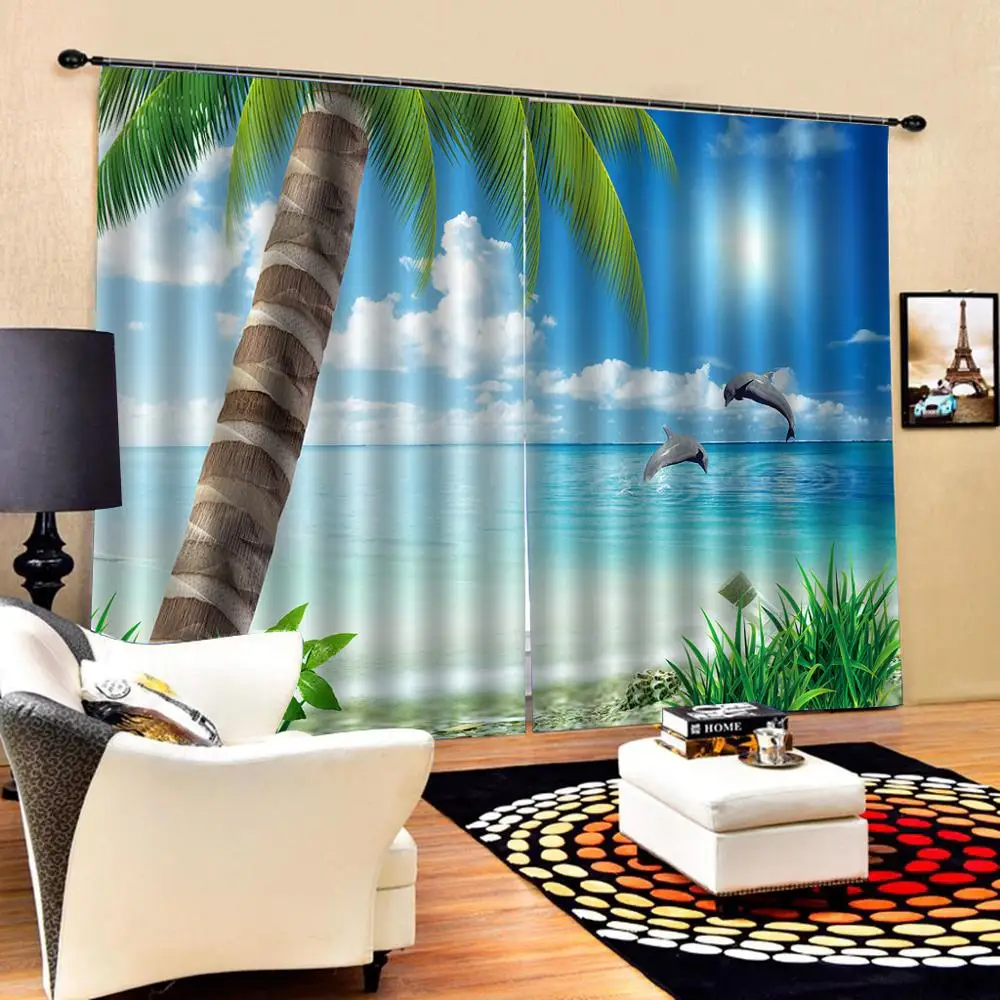 Индивидуальные 3d шторы новое окно балкон кокосовое дерево утолщенное лобовое