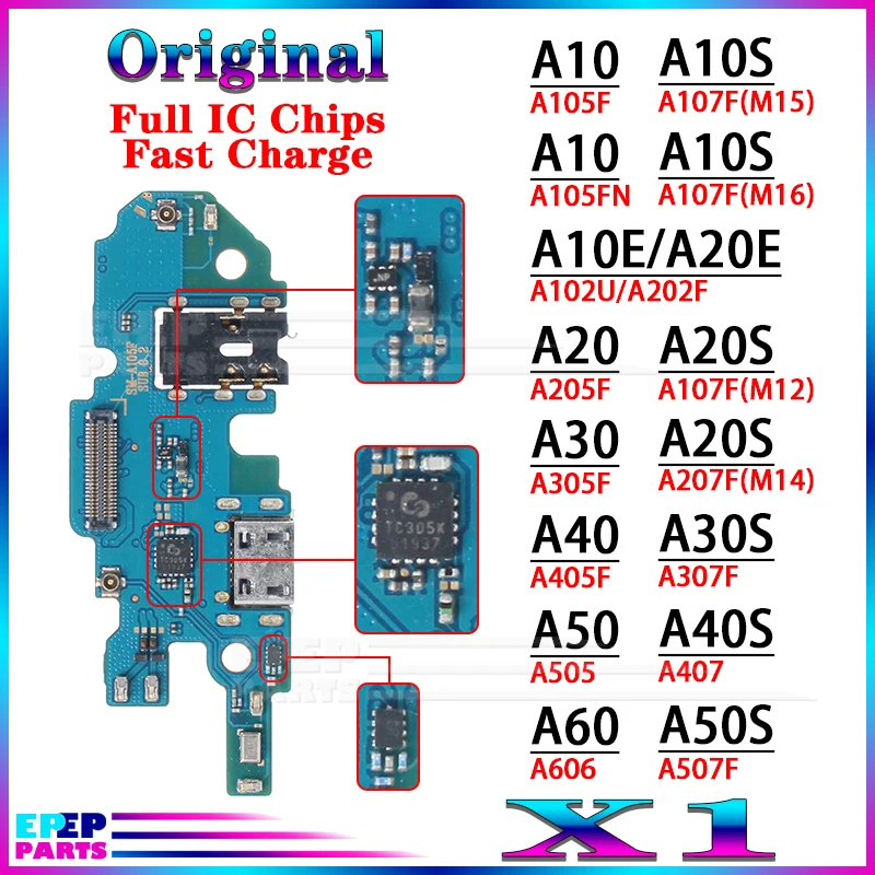 1 шт., USB-разъем для зарядки Samsung A10S A10E A20E A30S A40S A50S A60